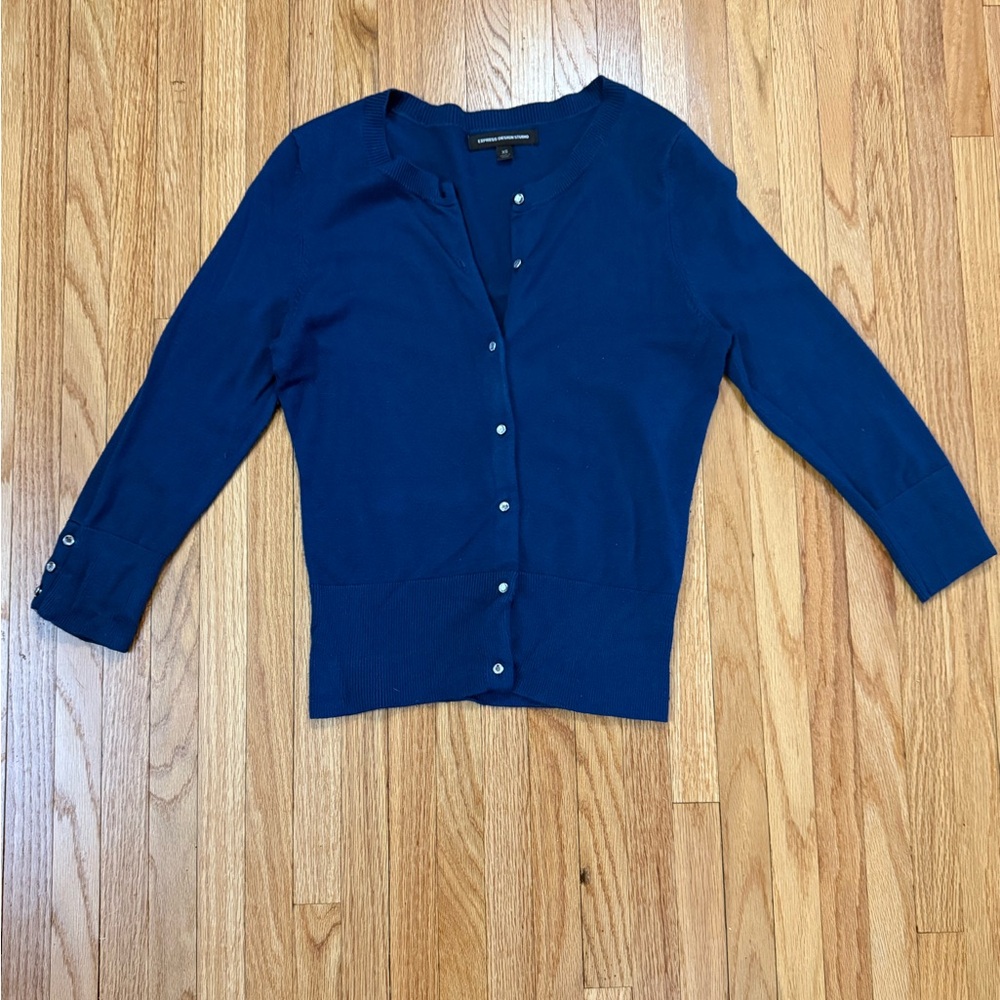 Express Design Studio teal cardigan